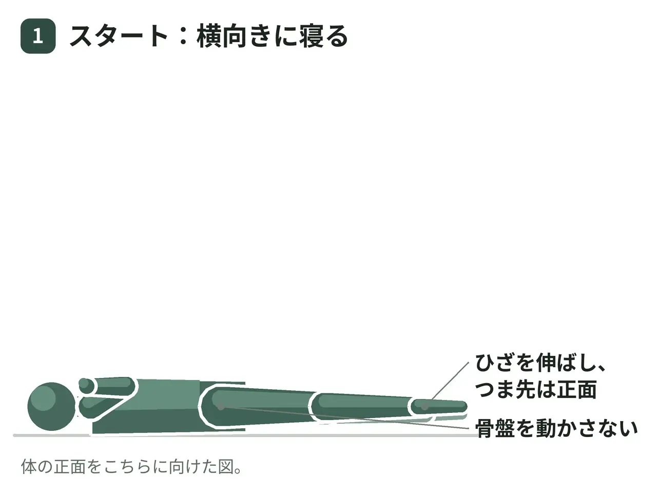 サイドライイング・ヒップアブダクション（自重・膝伸ばし）の動作の参考画像